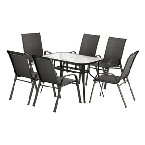 7PC Outdoor Dining Set Table and Chairs Patio Furniture Garden Bistro Set