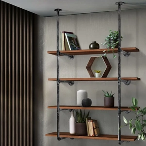 Floating DIY Pipe Shelf Metal Brackets
