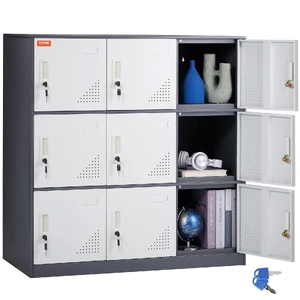 VEVOR 9 Doors Metal Storage Cabinet Employees Steel Storage Cabinet Office