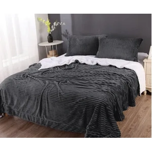 stripe flannel sherpa blanket queen