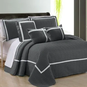 6 piece 2 tone embossed comforter set king