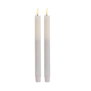 1 Pack of 2 LED Flickering Wax Taper Candles (Battery Operated)