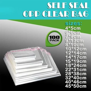 100Pcs Self-Adhesive Clear Opp Cellophane Bags with Air Hole