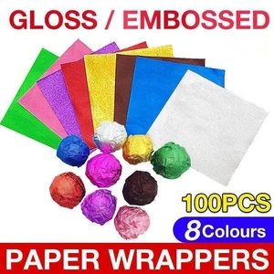 100PCS Tin Foil Aluminium Wrapping Square Chocolate Wrappers 10CM