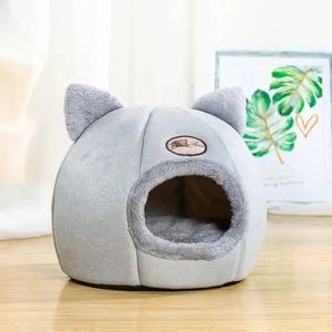 2024 Cat House Bed Soft Washable Grey