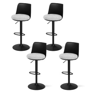 4x Bar Stools Kitchen Swivel Gas Lift Counter Dining Chair Curved