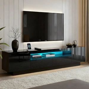 TV Unit Entertainment Unit Storage Drawer RGB LED