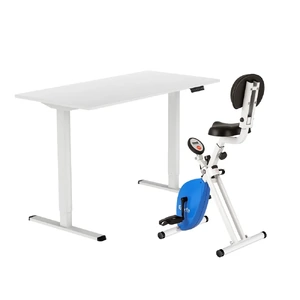 Under Desk Folding X-Bike with 120cm Automatic Standing Desk Magnetic Resistance