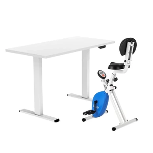 Under Desk Folding X-Bike with 140cm Automatic Standing Desk Magnetic Resistance