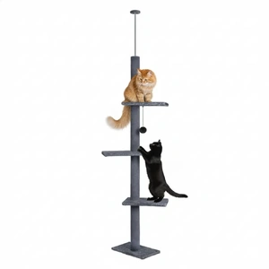 CARLA HOME Floor to Ceiling Cat Tree Tower with Adjustable Height 230-286cm for Indoor Cats