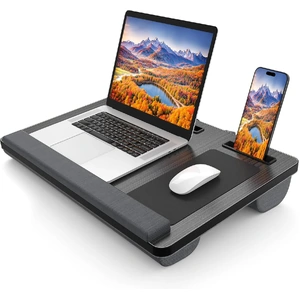 CARLA HOME Oversized Portable Lap Desk with Cushion,Mouse Pad, Tablet and Phone Holder which Fits Up to 17 Inch Laptops for Bed or Sofa