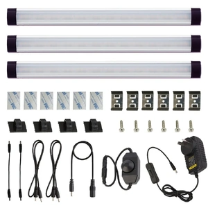Dimmable LED Under Cabinet Lighting Bar Linkable Kits with Rocker Switch Under Counter Kitchen,Showcase,Shelf Lighting