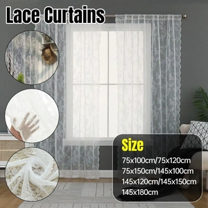 Elegant Lace Curtain Bedroom Window Door Screen Privacy Window Decor