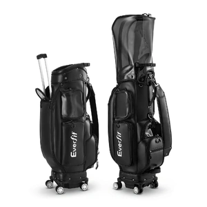 Golf Cart Bag Rolling Buggy Club Organiser Synthetic Leather