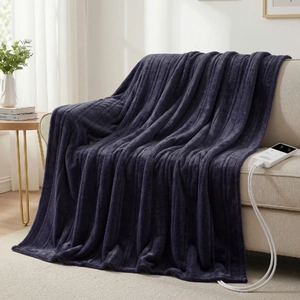 Electric Throw Rug Double Size 200x180cm Coral Fleece Heated Blanket
