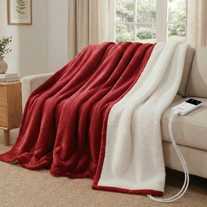 Electric Throw Rug Double Size 200x180cm Fleece Flannel Heated Blanket