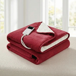 Electric Throw Rug Dual Side Fleece Flannel Heated Blanket