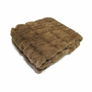 Harper Soft Ruched Pattern Faux Fur Throw Rug