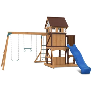 Lifespan Kids Meer Brook Swing Set, Monkey Bars & Play Centre with 2.2m Slide