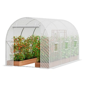 VEVOR Walk-in Tunnel Greenhouse 9.58x6.43x6.23ft Galvanized Frame PE Cover