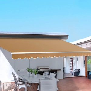 Retractable Folding Arm Awning Manual Sunshade 4Mx2.5M