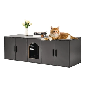 VEVOR Cat Litter Box Enclosure Wooden Litter Box Furniture Hidden 57.9"