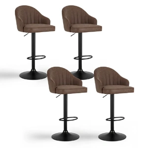 4x Bar Stools Kitchen Swivel Gas Lift Counter Chair Shell Leather