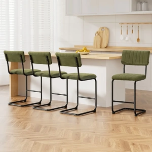 4x Bar Stools Velvet Chairs