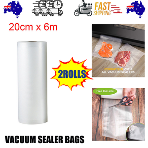 2ROLLS Vacuum Sealer Bags Rolls Vaccum Food Saver Storage Seal 6M