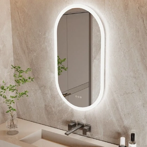 LED Bathroom Mirror Oval Anti-Fog Dimmable Wall Mount