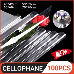 100X Cellophane Wrap Rolls - 4 Sizes for Gifts & Bouquets