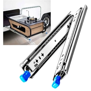 Pair 1000 - 2000 mm 150KG Capacity Heavy Duty Trailer Drawer Slides Rails Runners Locking