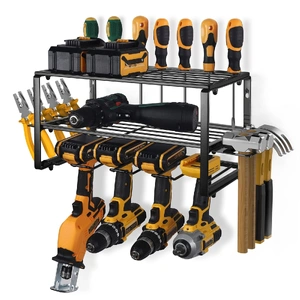 Power Tool Organizer 4 Layers Garage Tool Storage Rack Workshop Tool Shelf Drill Pliers Hammer Rack