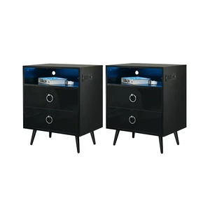 Amelia Modern LED Bedside table with USB and power socket x 2