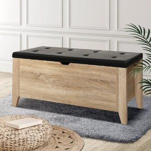 Storage Ottoman Blanket Box Leather