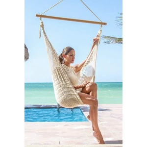 Mayan Legacy Outdoor Cotton Mexican Hammock Chair in Colour
