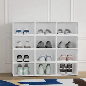 Shoe Box Storage Case Stackable Plastic Shoe Cabinet Cube