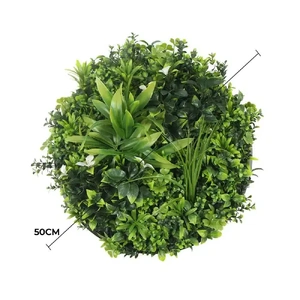 Slimline Flowering Artificial Green Wall Disc UV Resistant (Black Frame)