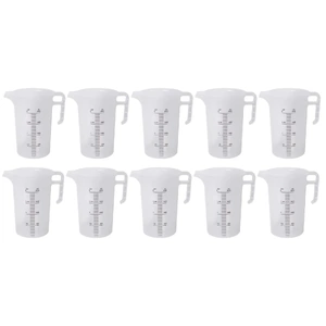 10x Measuring Jug Heavy Duty Clear Plastic Propylene Food Grade BPA 5 Pro-Jug