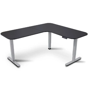 Corner Standing Desk, , 72-118cm Sit to Stand Up Electric Height Adjustable, Desktop/Silver Frame