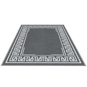 Outdoor Rugs Large Carpet Reversible Area Mat PP Dual-Sided Patio Rug Greek Key