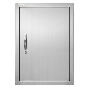 VEVOR BBQ Access Door, Single Outdoor Kitchen Door, Stainless Steel Flush Mount Door, Wall Vertical Door with Handle, for BBQ Island, Grill