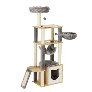 Cat Tree Tower Scratching Post Scratcher Wood Bed Condo Toys House Ladder