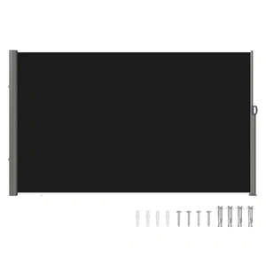 VEVOR Retractable Side Awning, Aluminum Outdoor Privacy Screen, 280g Polyester Water-proof Retractable Patio Screen, UV 30+ Room Divider Win
