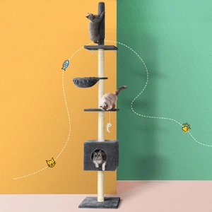 i.Pet Cat Tree Tower Scratching Post Scratcher Floor to Ceiling Cats Bed