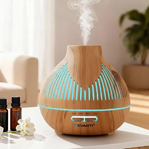 Ultrasonic Aroma Diffuser Aromatherapy LED Lights Iron Humidifier Forest Light wood grain