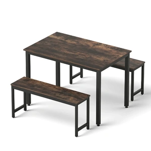 Dining Table Chairs Set Kitchen Metal Desk Bench