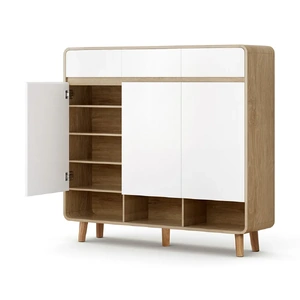 Artiss Shoe Rack Cabinet Storage Cupboard Pine&