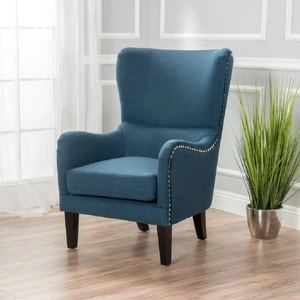 Vintage Fabric High Back Padded Armchair