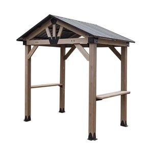 Yardtopia Oslo x BBQ Grill Timber & Steel Gable Roof Gazebo